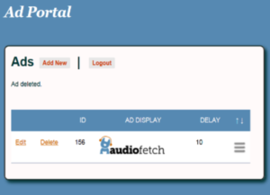 AudioFetch Ad Portal - Ads Created