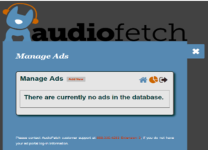 AudioFetch Ad Portal - Manage Ads