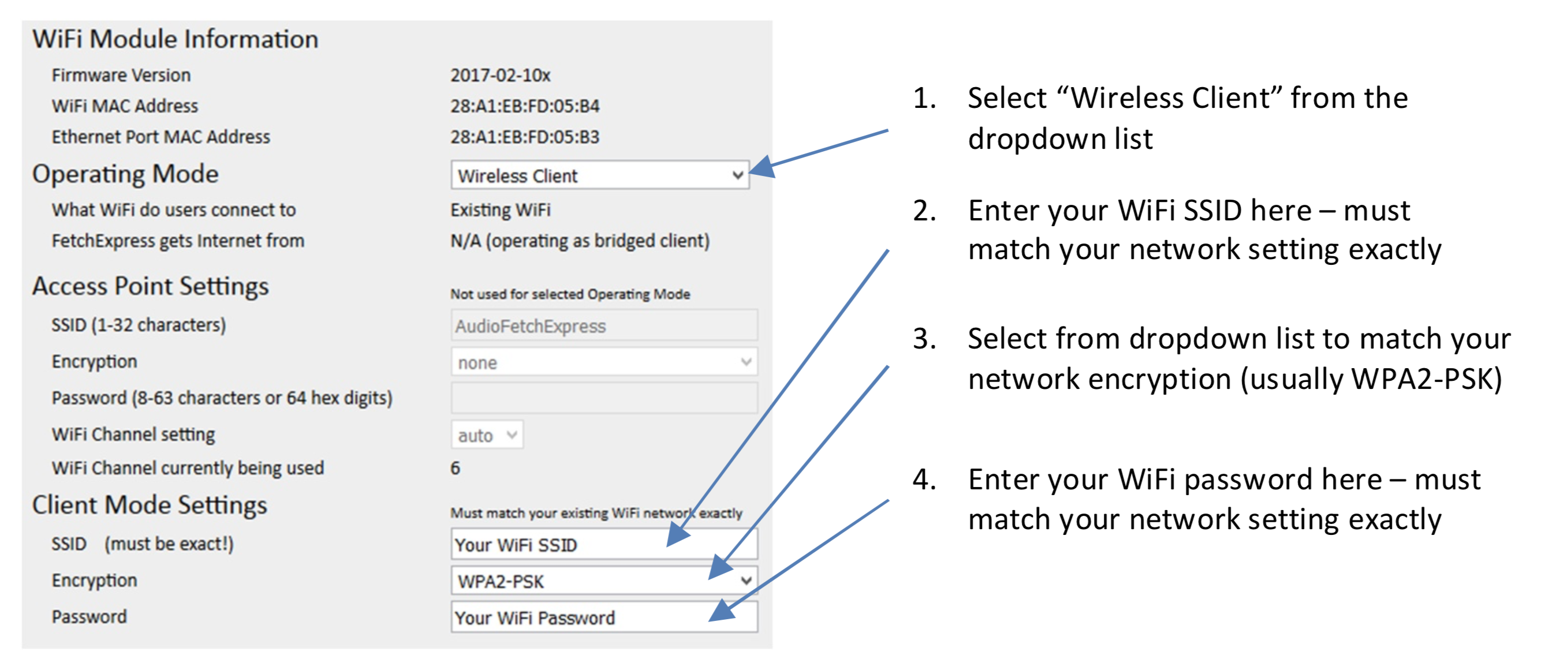 AudioFetch Express - Network Setup in Doghouse