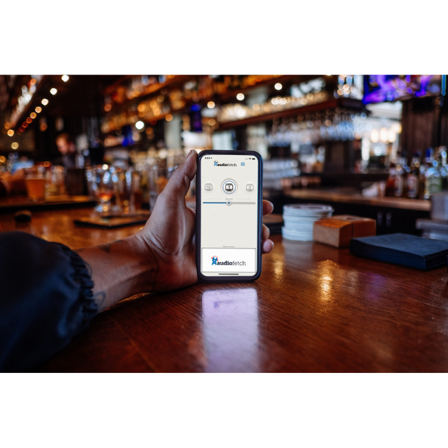 AudioFetch App in Bar - Hear TV at Sports Bar