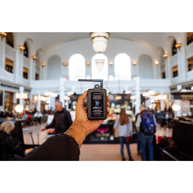 AudioFetch Express in Train Station